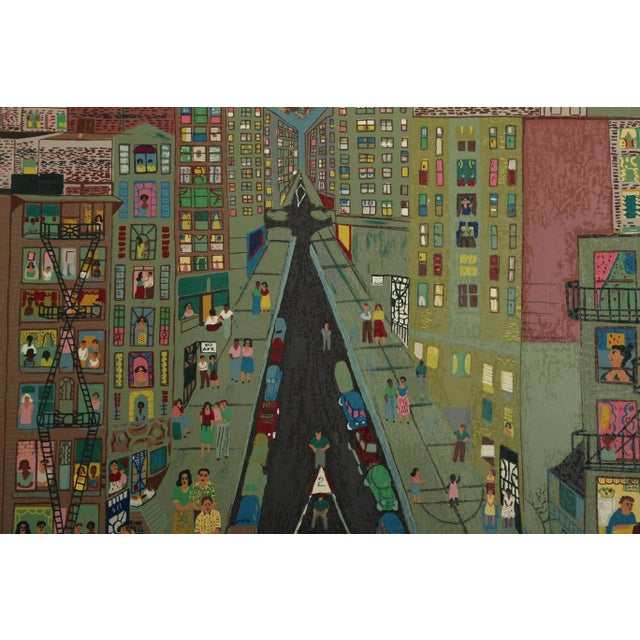 Folk Art Stickball, Ralph Fasanella Screen Print For Sale - Image 3 of 4
