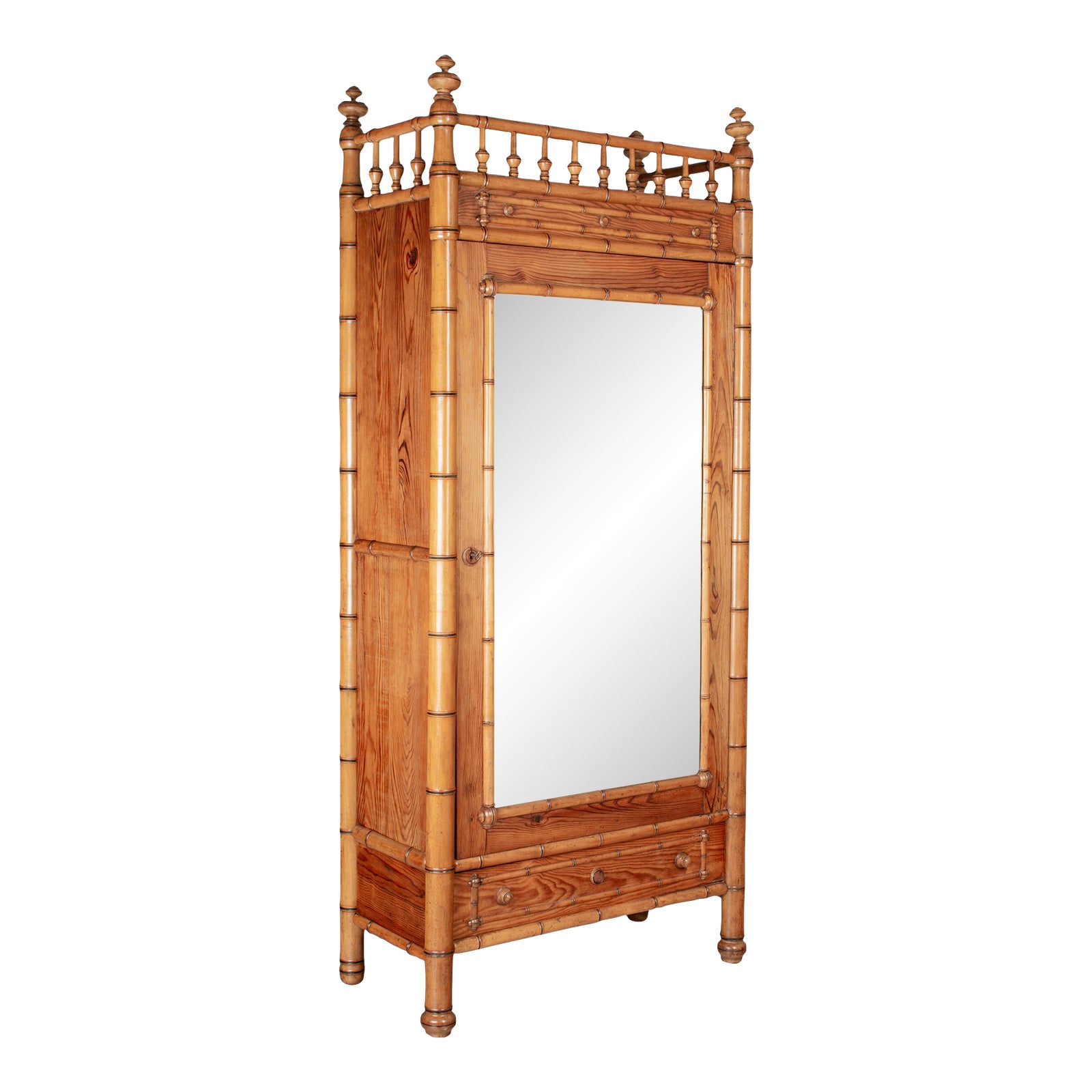 19th Century French Faux Bamboo Armoire or Wardrobe Chairish