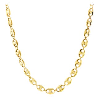 Late 20th Century 14k 24" 11.5mm Mariners Link Necklace For Sale