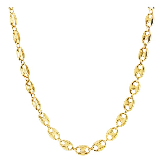 Late 20th Century 14k 24" 11.5mm Mariners Link Necklace For Sale