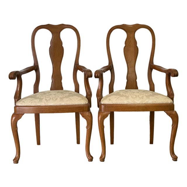 Pair of Buying and Design Queen Anne Armchairs - Made in Italy For Sale