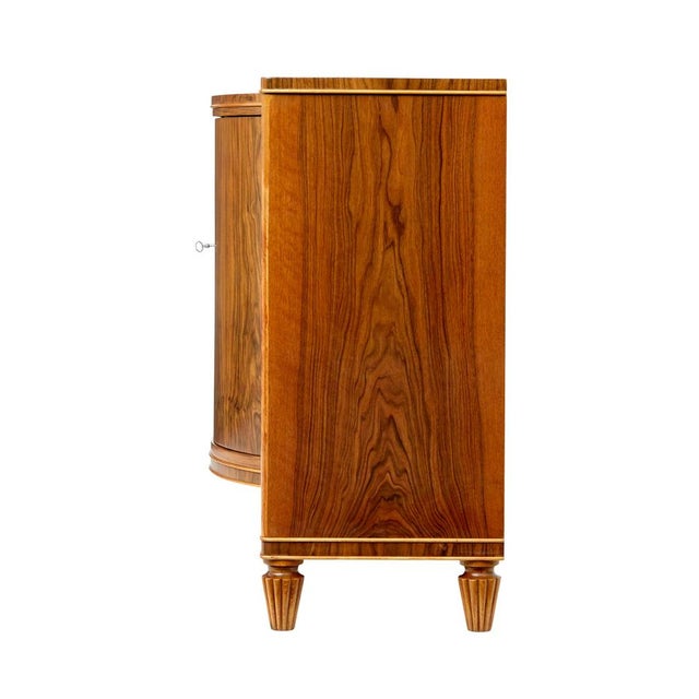 1950s Mid-Century Scandinavian Walnut Shaped Low Open Bookcase, 1950 For Sale - Image 5 of 12
