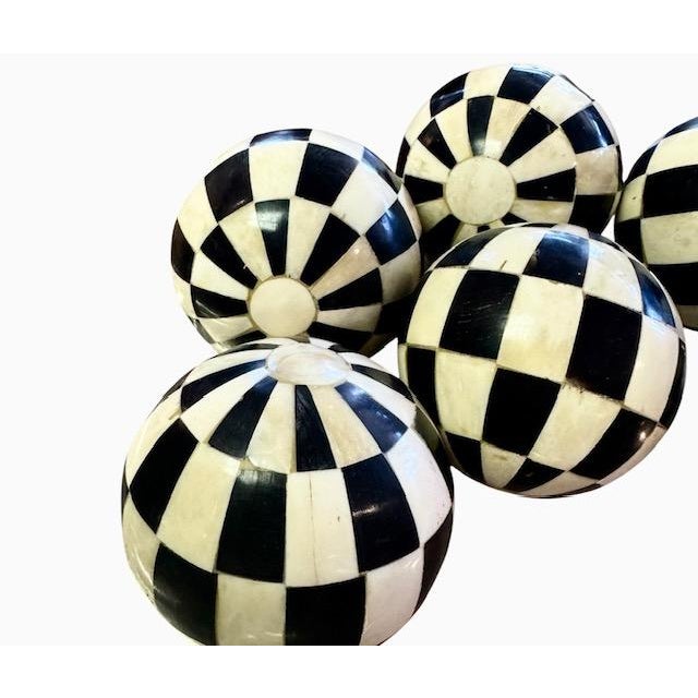 19th Century Victorian Horn and Bone Tessellated Carpet Balls - Set of 6 For Sale In Charleston - Image 6 of 11