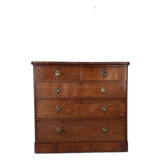 19th Century Georgian or Hepplewhite - Style Mahogany Chest of Drawers With Brass Ring Pulls For Sale