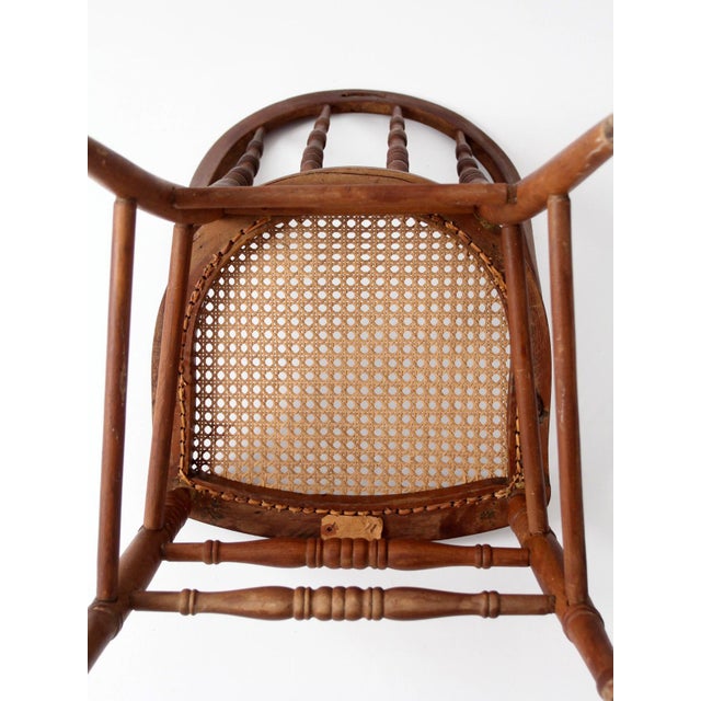 Antique Windsor Bow Back Chair With Cane Seat For Sale - Image 16 of 17