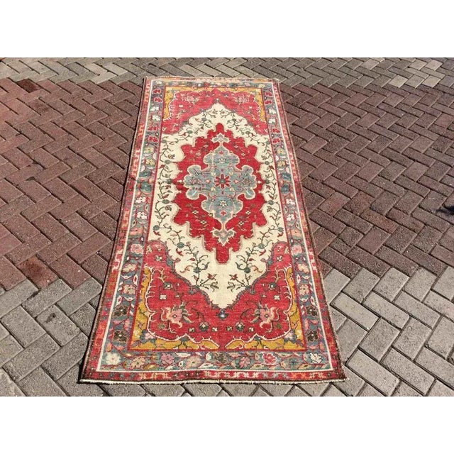 Vintage Hand Knotted Turkish Area Rug - 41" X 94.5" For Sale - Image 10 of 10