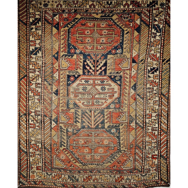 Antique Caucasian Shirvan Area Rug, Wool Pile, Geometric Pattern, 1880s, 4' x 5' For Sale - Image 14 of 18