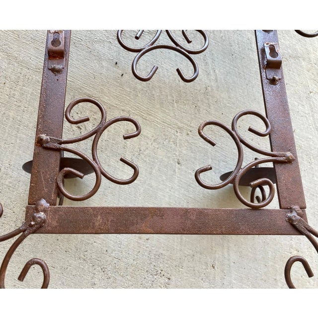 Circa 1980 Spanish Revival-Inspired Dual Wrought Iron Sconces – a Pair For Sale - Image 12 of 13
