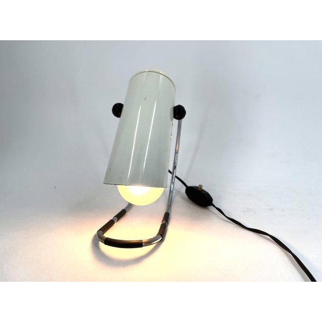 White Vintage Table Lamp attributed to Angelo Lelli for Lightolier, 1970s For Sale - Image 8 of 14