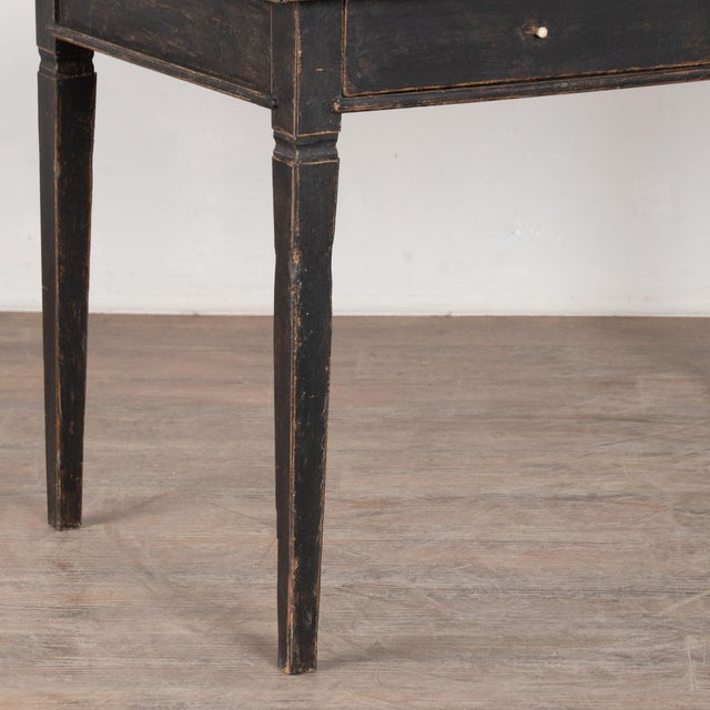 Late 19th Century Swedish Black Painted Pine Two-Drawer Table For Sale - Image 12 of 15