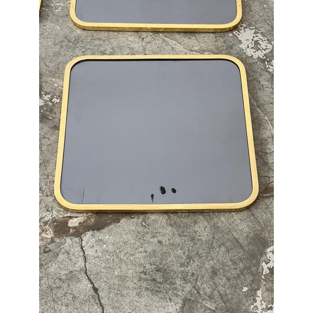 Gold Brass Mirrors, 1970s, Set of 6 For Sale - Image 8 of 15