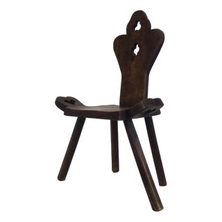 Brutalist Tripod Chair in Raw Wood, 1960s For Sale