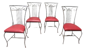 Vintage Iron Dining Chairs, 1960, Set of 4