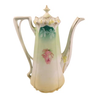 1920s Unmarked Floral Chocolate Pot For Sale