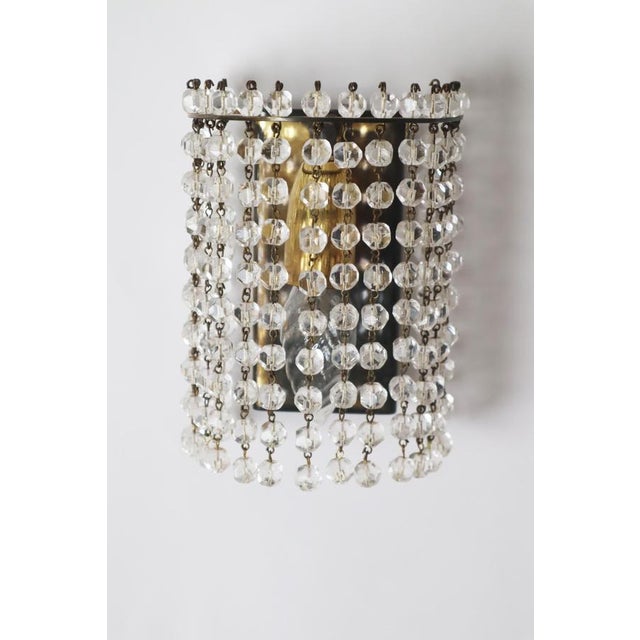 Brown Brass Wall Lamp with Crystal Beads from Bakalowits & Söhne, Austria, 1960s For Sale - Image 8 of 16