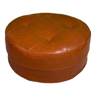 Mid Century Round Hassock or Footstool For Sale