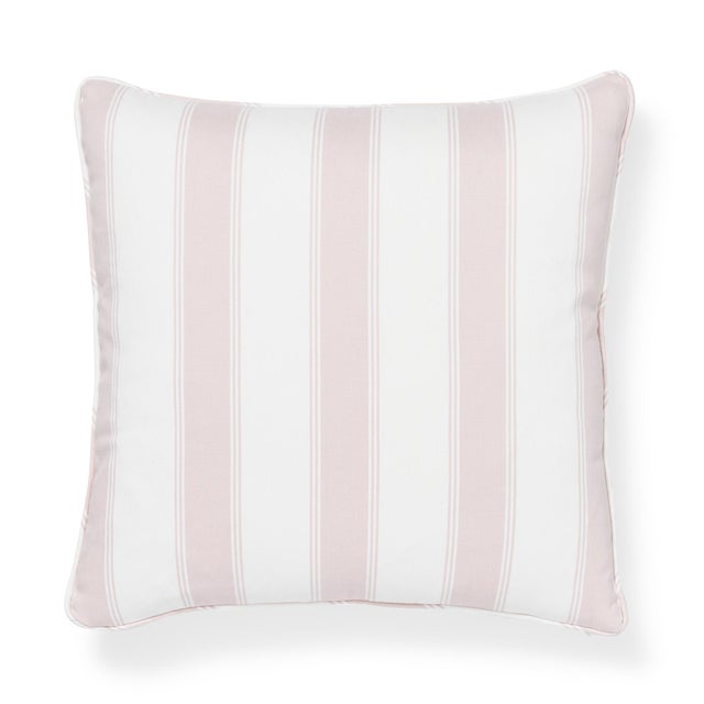 Schumacher X Veere Grenney Rafe Stripe 20" Pillow in Pink & White For Sale In New York - Image 6 of 6