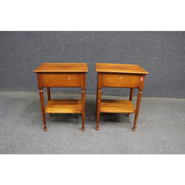 Pair of Cherry Valley Stickley Cherry Wood Nightstands For Sale - Image 13 of 15