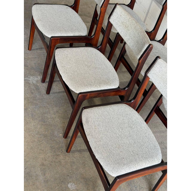 Mid-Century Modern Rosewood Dining Chairs in Style of Erik Buch Mid-Century Modern Sculptural Seating Set of 6 Denmark 1960s For Sale - Image 3 of 10