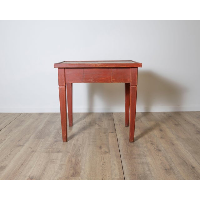Lacquered Tuscan Side Table with Faux Marble Top, 19th Century For Sale In Atlanta - Image 6 of 12