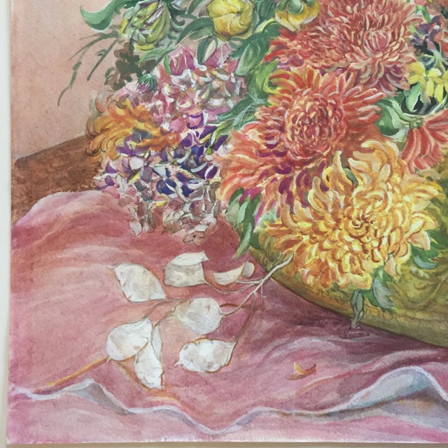 Paper Vintage Original Watercolor Still Life Painting For Sale - Image 7 of 9