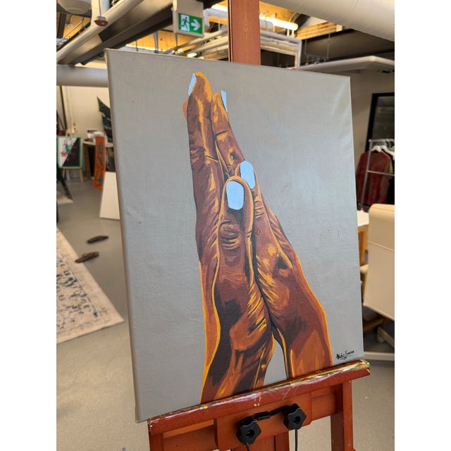 Contemporary Intertwined as One, 2, Unique 21st Century Painting, Acrylic on Canvas, Emmanuel Akolo For Sale - Image 3 of 5