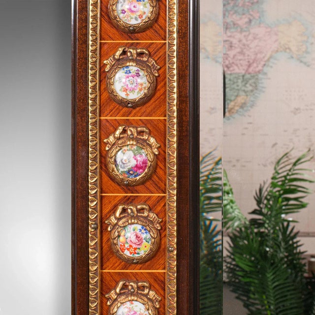 1970s Large Vintage Walnut Decorative Mirror For Sale - Image 10 of 11