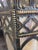 1920s Gothic Tudor Ecclesiastical Gold Painted Metal & Slag Glass Fixture Chandelier For Sale - Image 10 of 10
