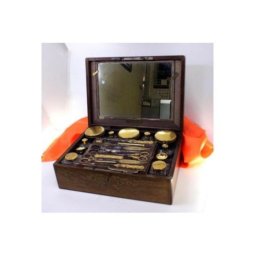 Suitcase with Gold Sewing Set For Sale - Image 6 of 10