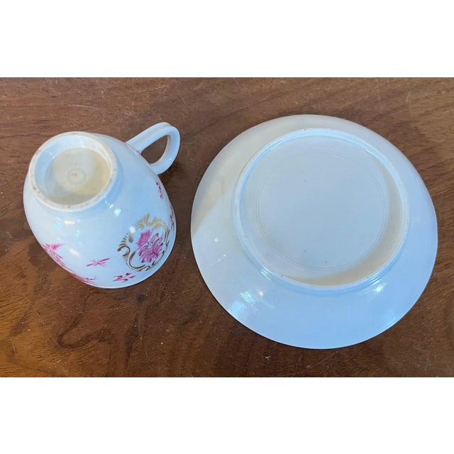 Purple Antique 18th Century German Porcelain Puce Tea Cup & Saucer For Sale - Image 8 of 10