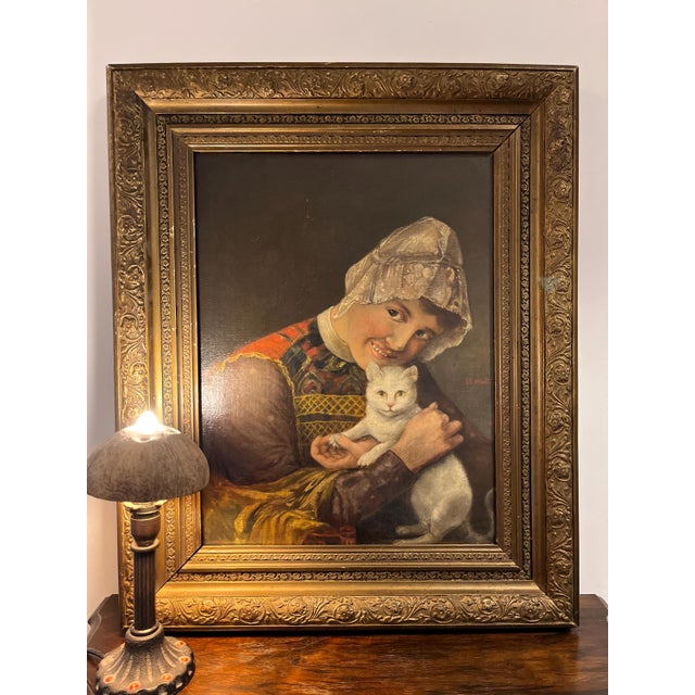 Rococo B. Hartman, Portrait Composition, 1907, Oil Painting on Canvas, Framed For Sale - Image 3 of 8