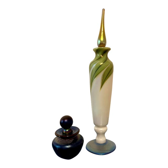 Vintage Art Glass Perfume Bottles - Set of 2 For Sale