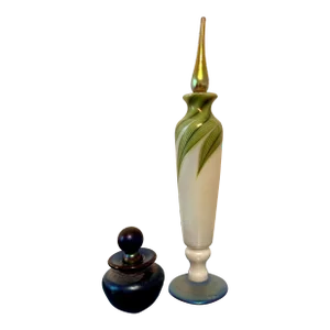 Vintage Art Glass Perfume Bottles - Set of 2