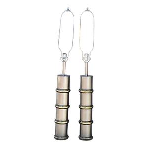 Mid Century Modern Laurel Chrome and Brass Lamps