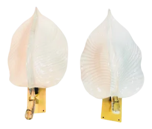 Murano Glass Gold Leaf Leaf Sconces