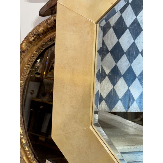 The Karl Springer Octagonal Mirror features a unique octagon shape with a white parchment finish. It would add a touch of...