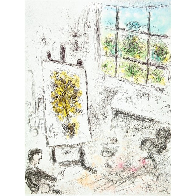 Marc Chagall (1887-1985) The Painter in His Studio Original color poster On poster paper, 41 x 75 cm (approx. 16 x 30...