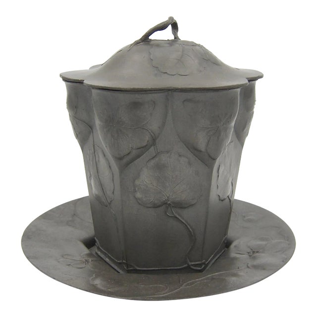 Antique Orivit Jugendstil Biscuit Barrel With Under-Plate For Sale