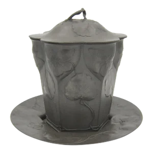 Antique Orivit Jugendstil Biscuit Barrel With Under-Plate