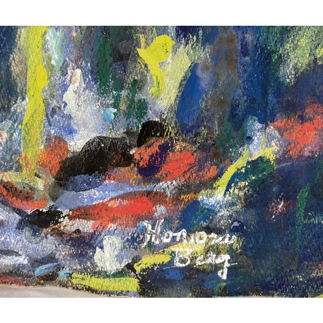 Paint Bay Area Abstract Expressionist Fauvist Oil on Paper Honora Berg Berkeley 1959 by Honora Berg For Sale - Image 7 of 9