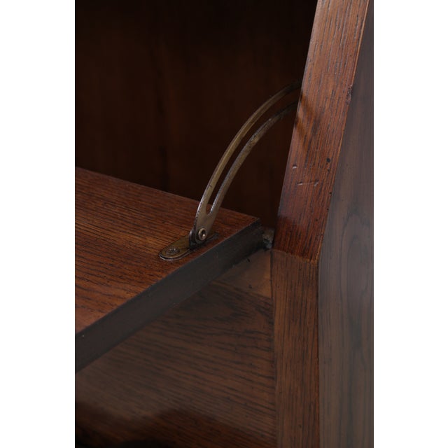Henredon Scene 1 Campaign Style Oak Queen Size Bed For Sale In Philadelphia - Image 6 of 18