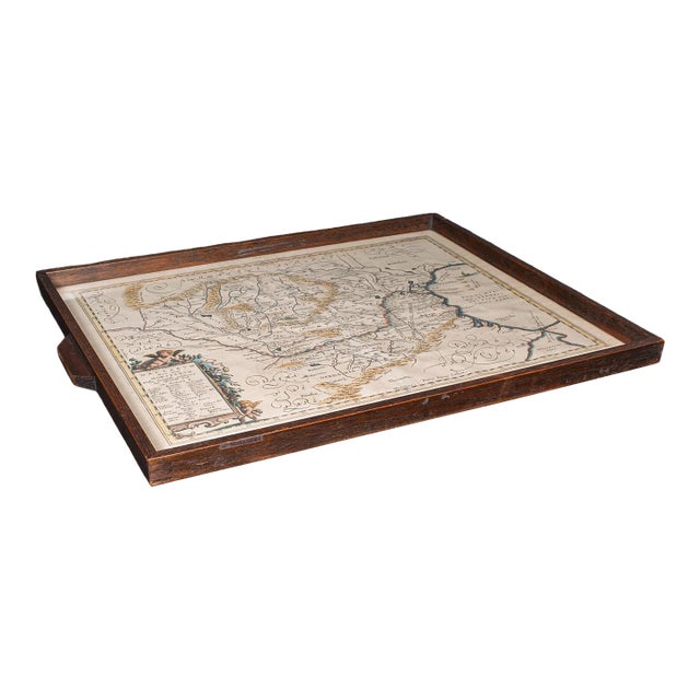 Antique Cartographer's Serving Tray, English, Platter, European Map, Edwardian For Sale