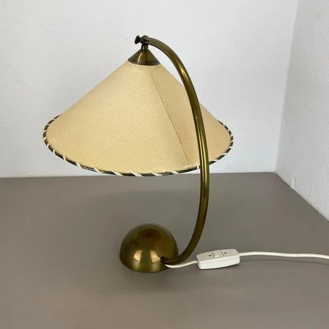 Vintage German Bauhaus Brass and Paper Table Lamp from Pitt Müller, 1950s For Sale - Image 13 of 18