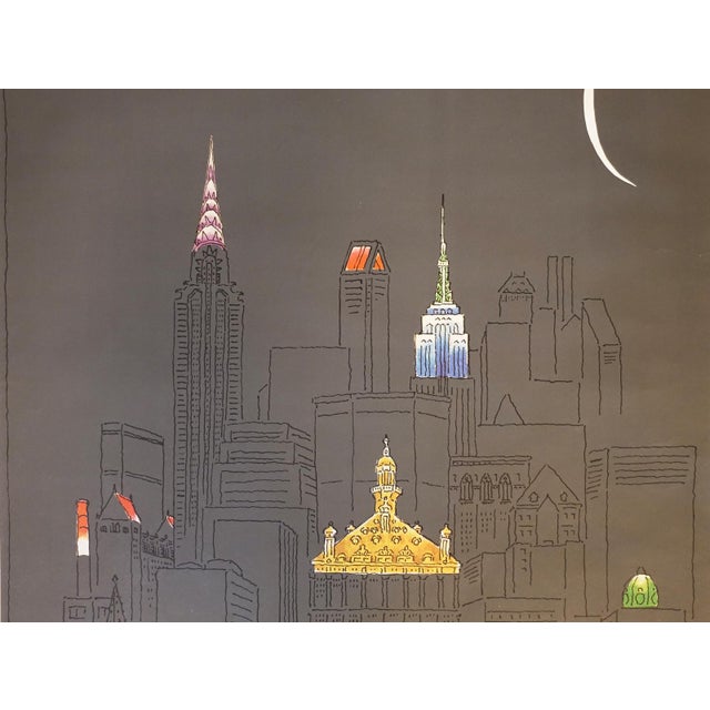 Illustration Rare Vintage New Yorker Magazine Lithograph Poster Robert Blechman Illustration 1979 For Sale - Image 3 of 9