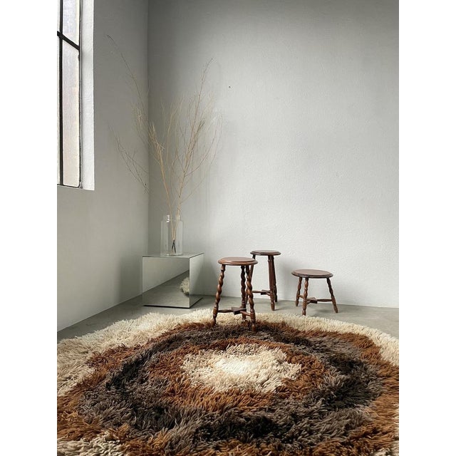 Trio of Tripod Stools, 1950s, Set of 3 For Sale - Image 4 of 18