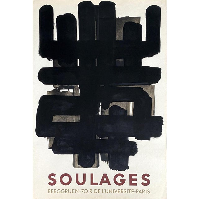 Pierre Soulages, Lithograph N ° 3, 1958, Original Lithograph For Sale - Image 6 of 6