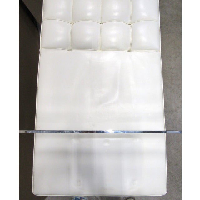 1970s Vintage Italy Alivar Tech Bench Designed by Matteo Scandola White Leather and Chrome For Sale - Image 9 of 12