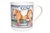 A set of four whimsical ceramic mugs. Four mugs each show a different drawn toy farm animal, labeled on a whimsical...