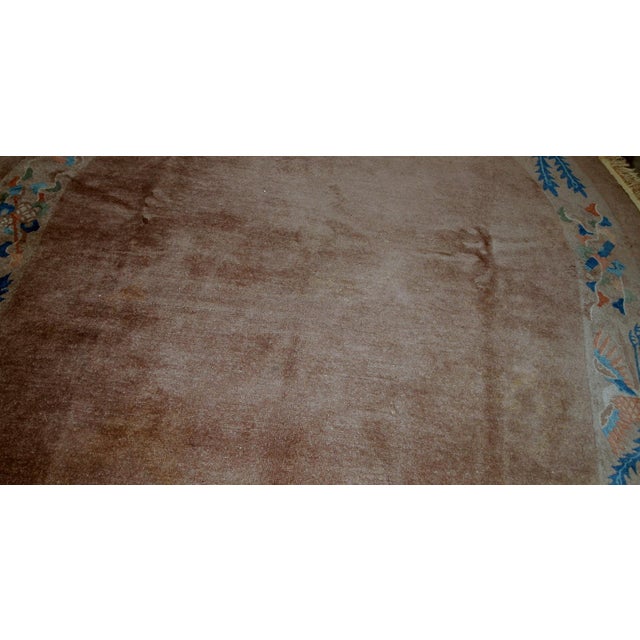 1910s, Handmade Antique Chinese Art Deco Rug 5.1' X 8.3' For Sale - Image 9 of 9