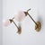 Italian Sculptural Brass Wall Sconces with Opaline Globe Shades, 1950s, Set of 3 For Sale - Image 4 of 12